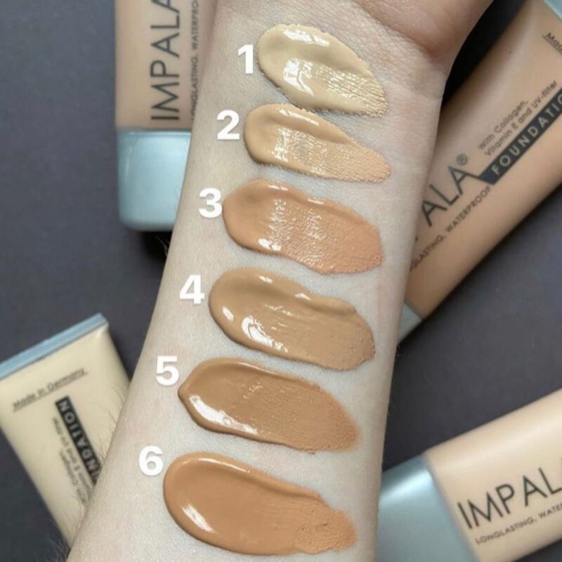 Impala Long Lasting Waterproof Foundation με Κολλαγόνο, Βιταμίνη Ε και Φίλτρα UV No02 - Image 3
