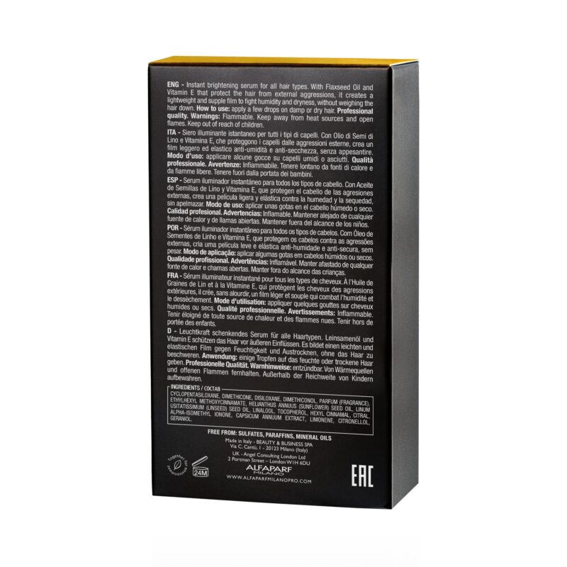 Alfaparf Milano Semi di Lino Sublime Cristalli Liquidi 50ml – Ορός Λάμψης & Αντιφριζ για Μεταξένια Μαλλιά - Image 3