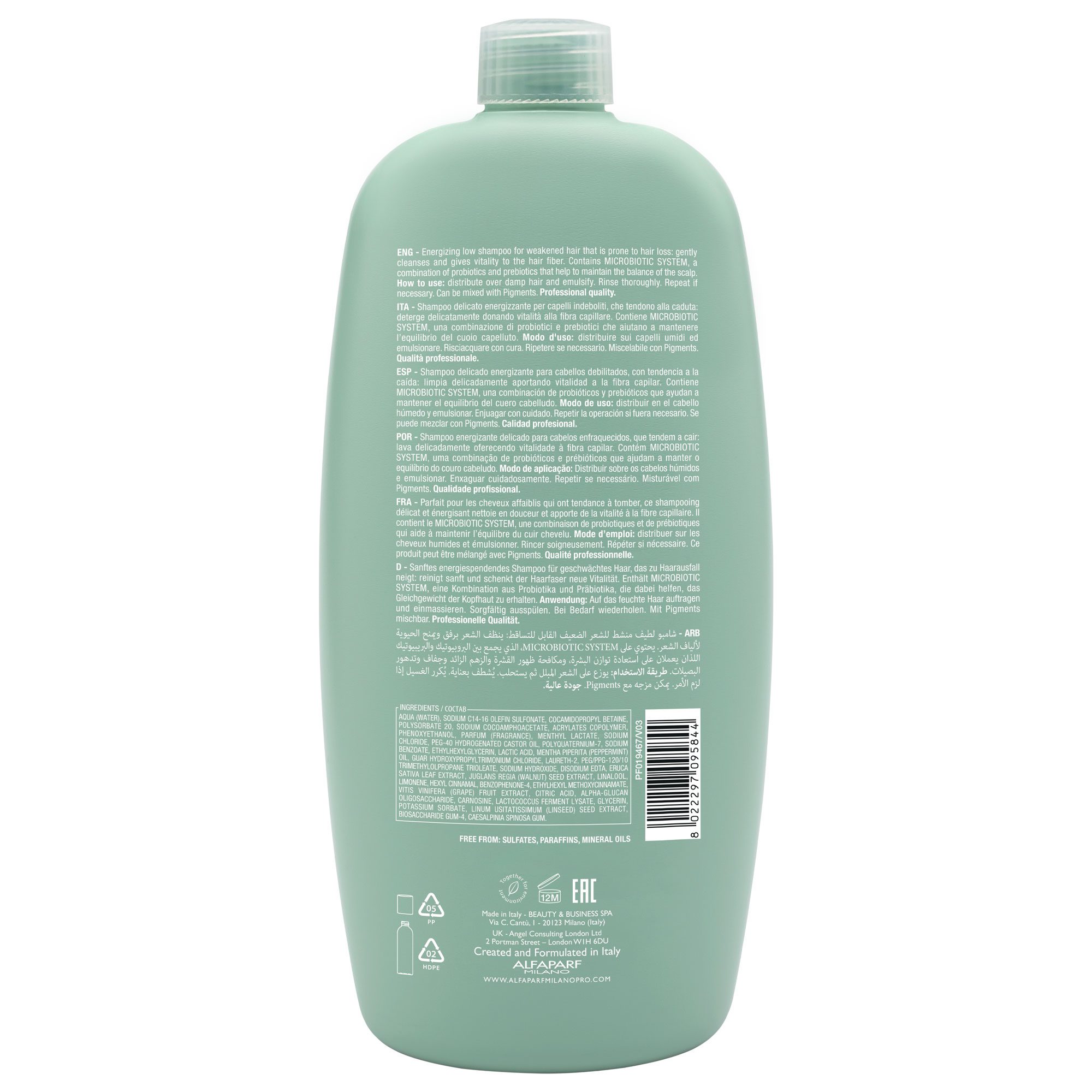 Alfaparf Milano Semi di Lino Scalp Renew Energizing Low Shampoo 1000ml – Τονωτικό Σαμπουάν Ενίσχυσης κατά της Τριχόπτωσης & για Εύθραυστα Μαλλιά - Image 2