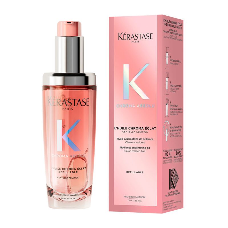 Kérastase Chroma Absolu L’Huile Chroma Éclat Refillable 75ml – Επαναγεμιζόμενο Έλαιο Λάμψης για Βαμμένα Μαλλιά - Image 2