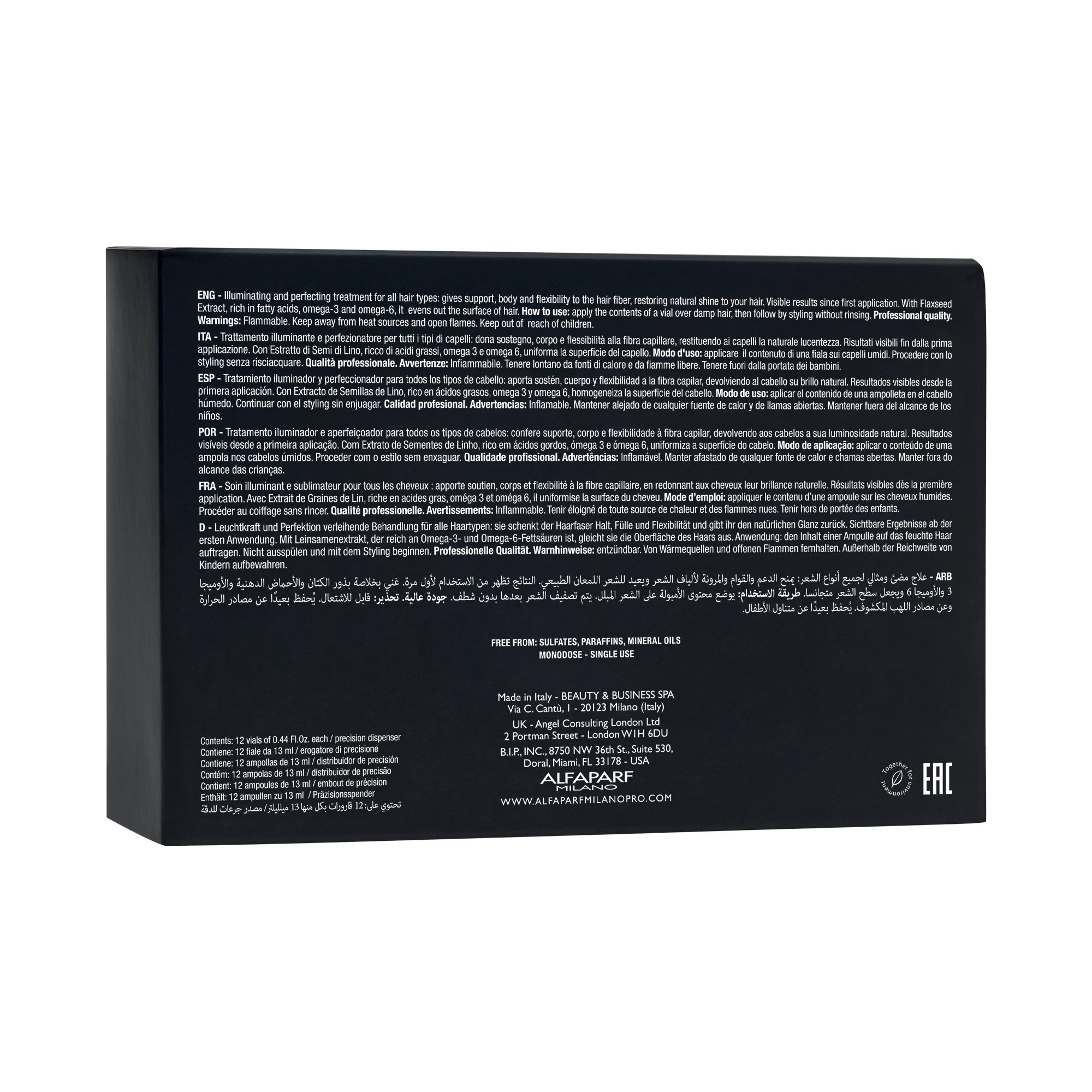 Alfaparf Milano Semi Di Lino Sublime Shine Lotion 12x13ml – Λοσιόν Ενίσχυσης Λάμψης για Όλους τους Τύπους Μαλλιών - Image 2