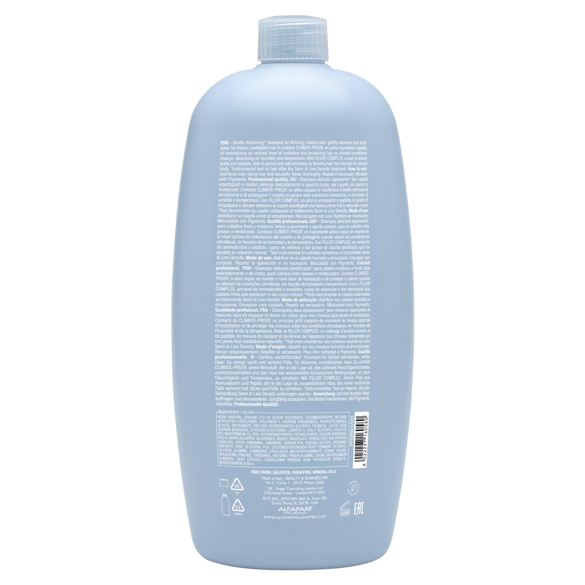 Alfaparf Milano Semi di Lino Density Thickening Low Shampoo 1000ml – Σαμπουάν Πύκνωσης για Λεπτά ή Αραιωμένα Μαλλιά - Image 2