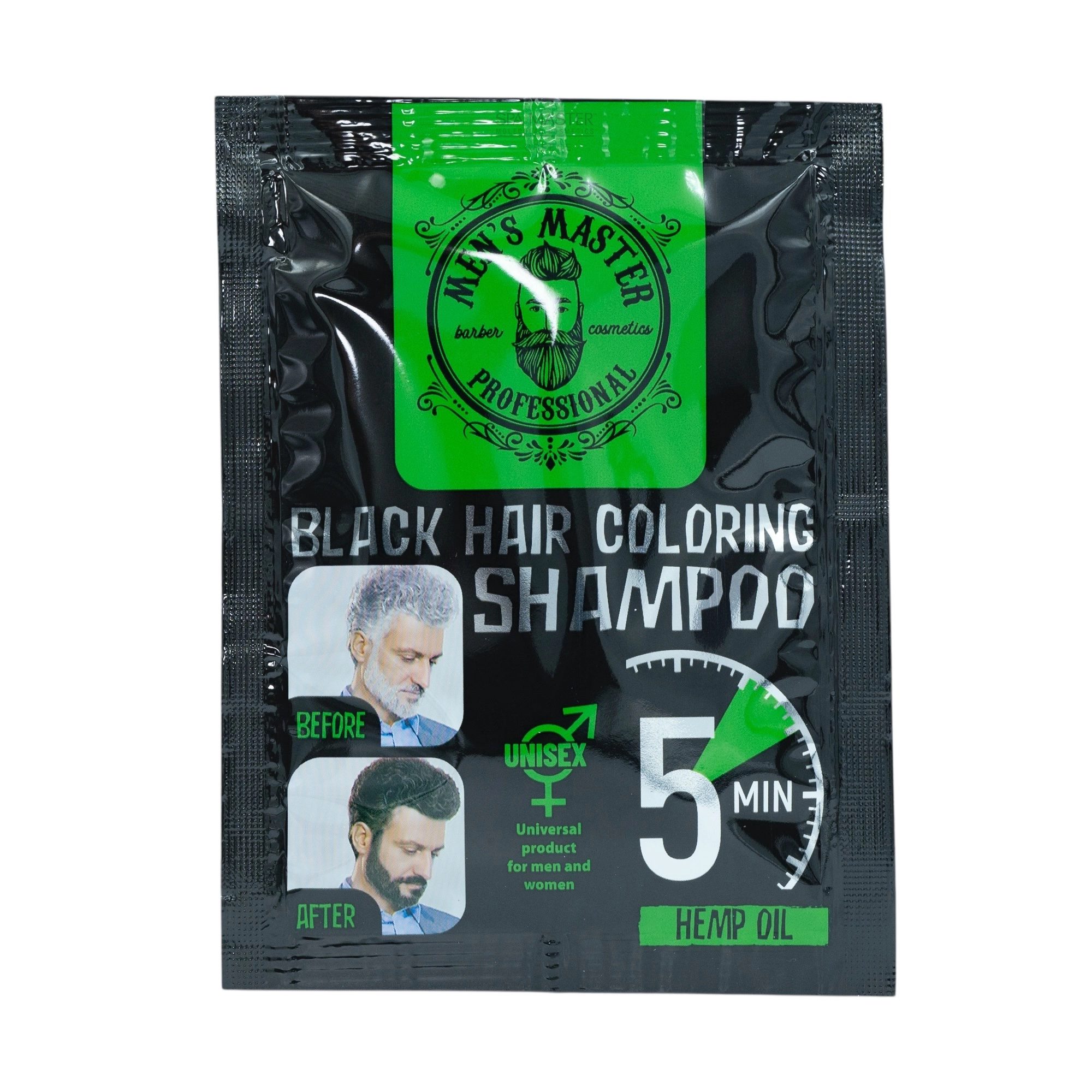 MEN’S MASTER Black Hair Coloring Shampoo 25ml – Σαμπουάν Βαφής Μαλλιών σε Απόχρωση Μαύρο - Image 3