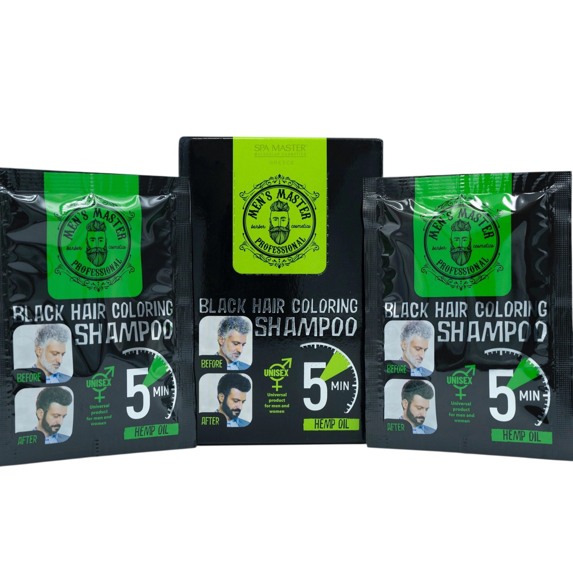 MEN’S MASTER Black Hair Coloring Shampoo 25ml – Σαμπουάν Βαφής Μαλλιών σε Απόχρωση Μαύρο - Image 2