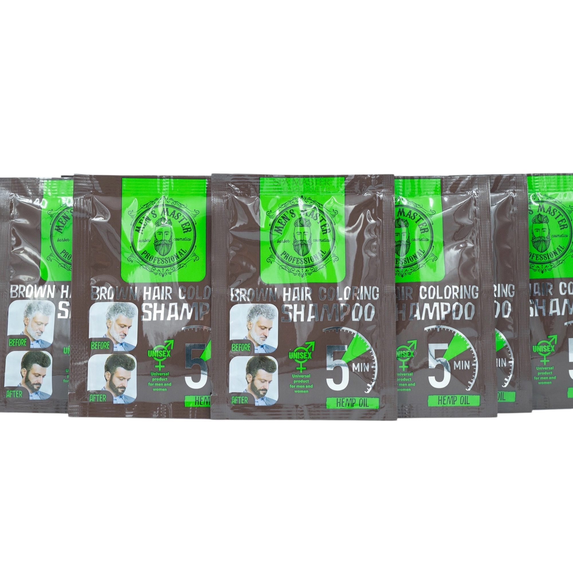 MEN’S MASTER Brown Hair Coloring Shampoo 25ml – Σαμπουάν Βαφής Μαλλιών Καστανό - Image 6