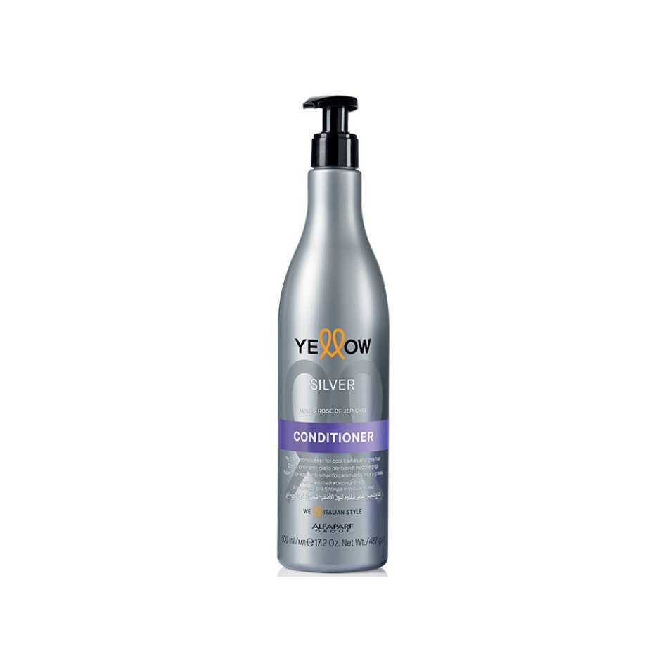 Alfaparf Yellow Silver Conditioner 500ml – Μαλακτική Κρέμα Εξουδετέρωσης Κίτρινων Τόνων & Ενυδάτωσης για Ξανθά & Γκρίζα Μαλλιά