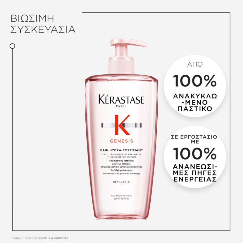 Kérastase Genesis Bain Hydra-Fortifiant 500ml - Σαμπουάν Κατά της Τριχόπτωσης για Λεπτά Μαλλιά - Image 4
