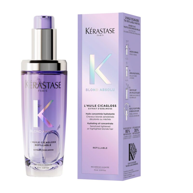 Kérastase Blond Absolu L’Huile Cicagloss Refillable 75ml – Επαναγεμιζόμενο Έλαιο Αναδόμησης για Ξανθά Μαλλιά - Image 2