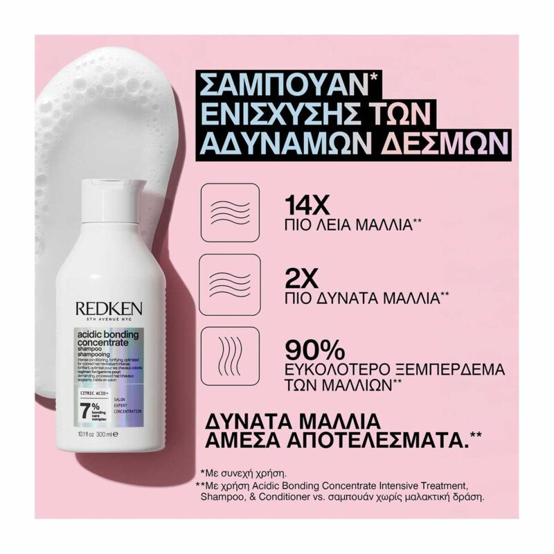 Redken Acidic Bonding Concentrate Σαμπουάν για Ξηρά Ταλαιπωρημένα & Βαμμένα Μαλλιά 500ml - Image 3