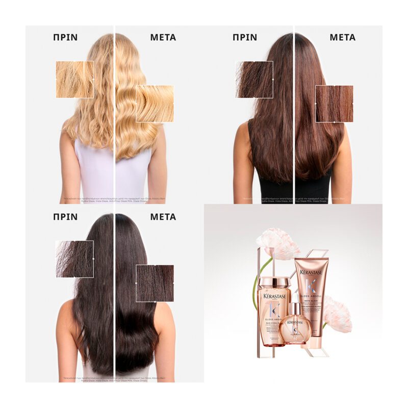 Kérastase Gloss Absolu Discovery Travel Set (Bain Hydra-Glaze Shampoo 80ml, Insta Glaze Conditioner 75ml, Anti-Frizz Glaze Milk 45ml) - Image 3