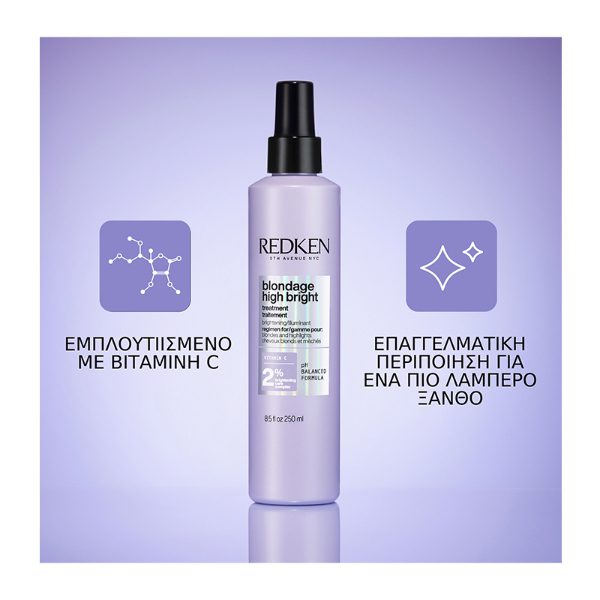 Redken Blondage High Bright Pre-Treatment Spray 250ml – Σπρέι Προετοιμασίας για Λαμπερά Ξανθά Μαλλιά - Image 2