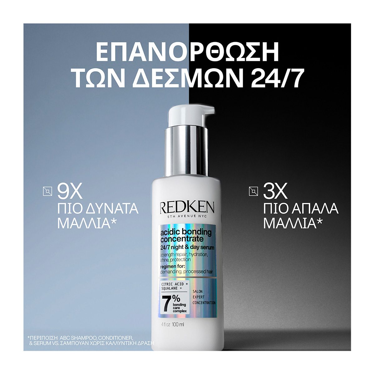 Redken Acidic Bonding Concentrate 24/7 Night & Day Serum 100ml – Ορός Επανόρθωσης για Μέρα & Νύχτα - Image 2