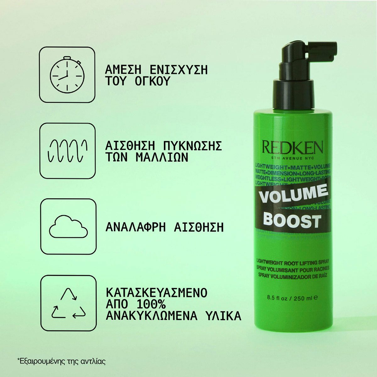 Redken Volume Boost 250ml – Σπρέι για Όγκο & Ανόρθωση Ριζών - Image 3