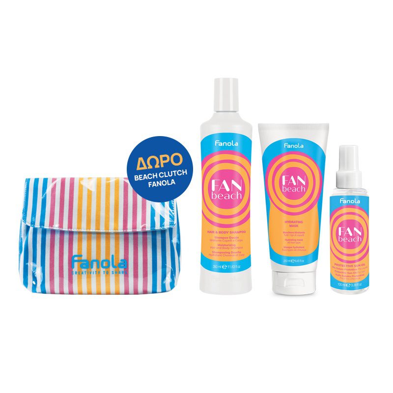 Fanola Fan Beach Sun Care Kit – Αντηλιακό KIT Περιποίησης Μαλλιών & Σώματος με Δώρο Νεσεσέρ