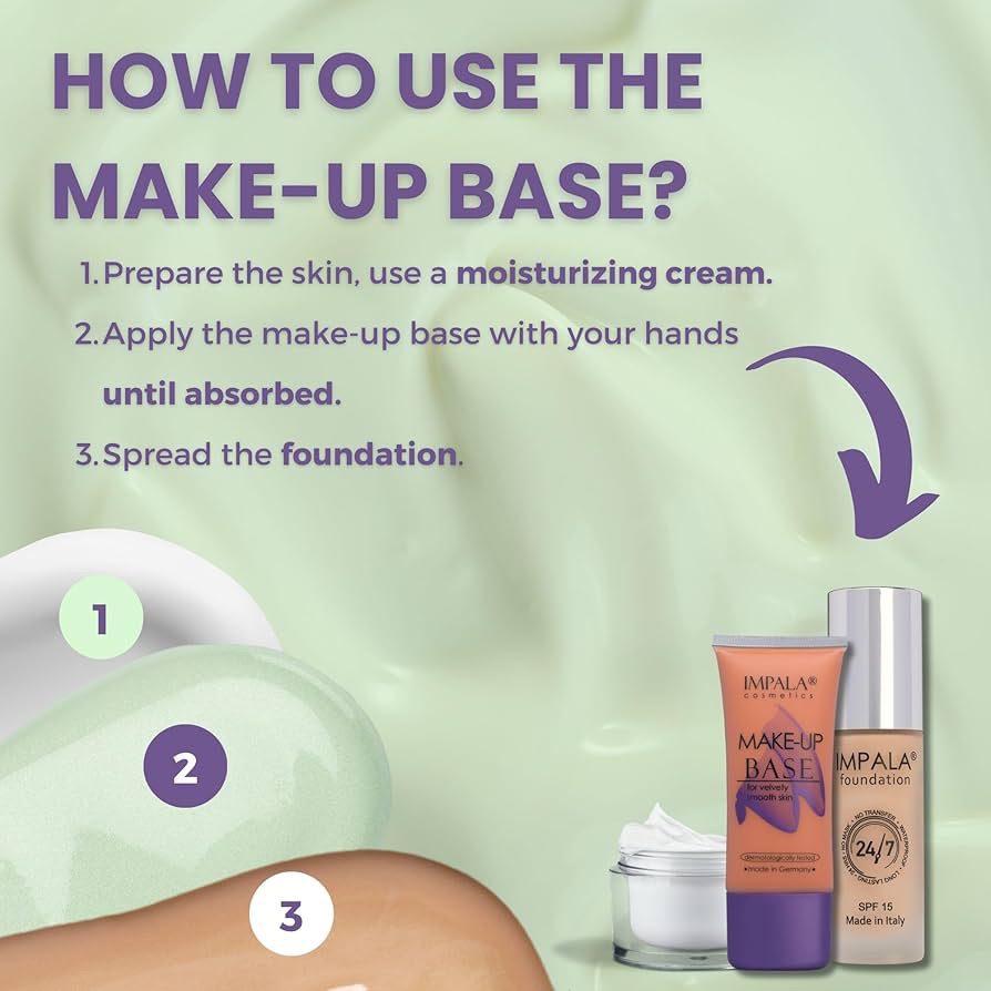 Impala Make Up Base Velvety Smooth Skin Green – Πράσινη Βάση Μακιγιάζ 30ml - Image 3
