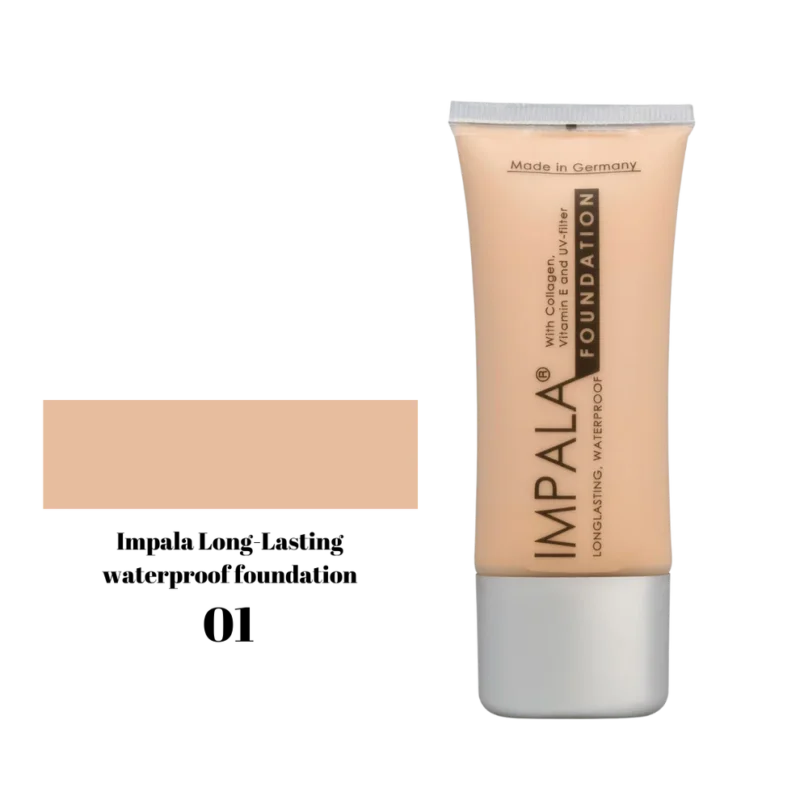 Impala Long Lasting Waterproof Foundation με Κολλαγόνο, Βιταμίνη Ε και Φίλτρα UV No01