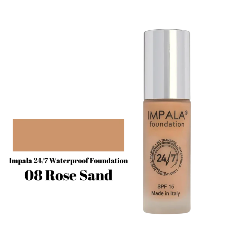 Impala Waterproof Foundation 24/7 SPF15 No08 - Rose Sand 30ml