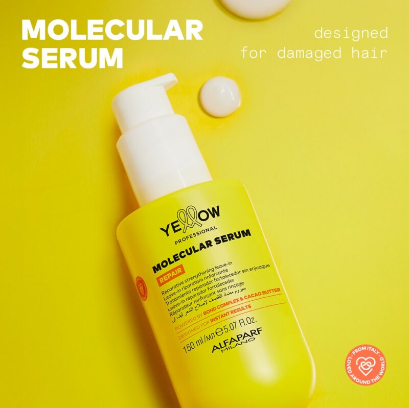 Alfaparf Yellow Professional Repair Molecular Serum 150ml – Ορός Leave-In Επανόρθωσης & Ενδυνάμωσης για Ταλαιπωρημένα Μαλλιά - Image 4