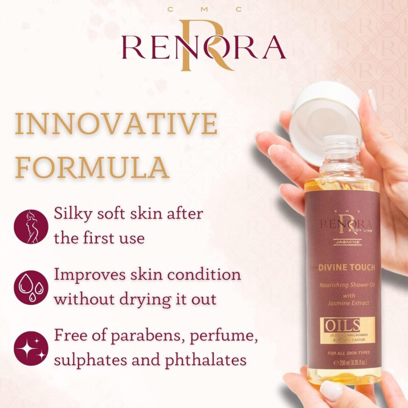 Renora Divine Touch Nourishing Shower Oil 250ml – Θρεπτικό Έλαιο Καθαρισμού για Απαλή & Λαμπερή Επιδερμίδα - Image 3