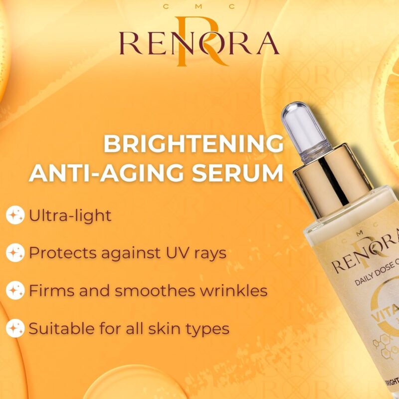 Renora Daily Dose of Vitamin C & Collagen Brightening Anti-Aging Serum 30ml – Λάμψη, Σύσφιξη & Αντιγήρανση σε Κάθε Σταγόνα - Image 4