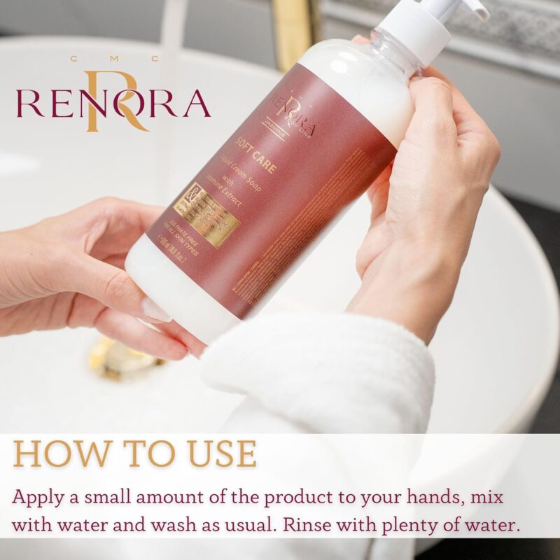 Renora Soft Care Liquid Cream Soap 300ml – Κρεμώδες Υγρό Σαπούνι για Απαλό Καθαρισμό & Ενυδάτωση Χεριών - Image 5