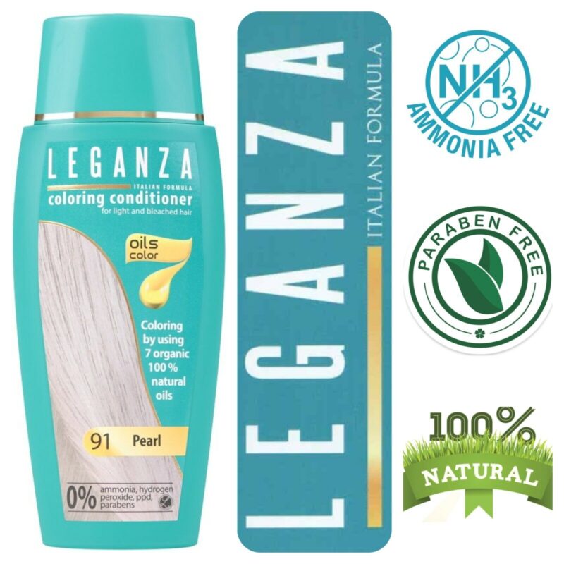 Leganza Coloring Conditioner - Μαλακτική Κρέμα Μαλλιών με Χρώμα Χωρίς Αμμωνία 150ml No91 Pearl/Περλέ - Image 4