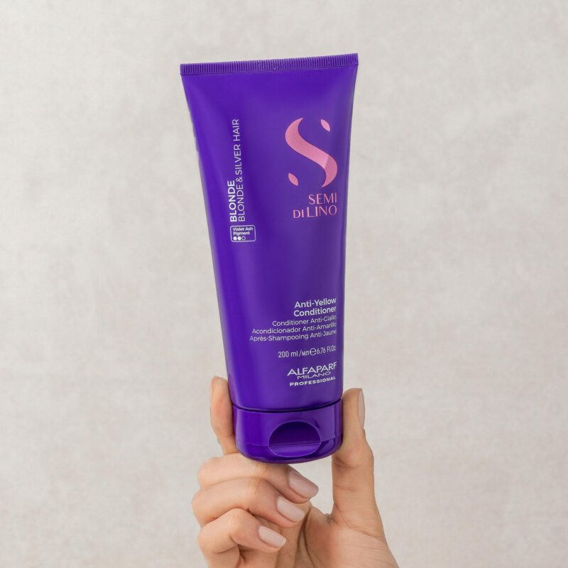 Alfaparf Milano Semi di Lino Anti-Yellow Conditioner 200ml – Μαλακτική Κρέμα για Εξουδετέρωση Κιτρινωπών Τόνων σε Ξανθά & Λευκά Μαλλιά - Image 3