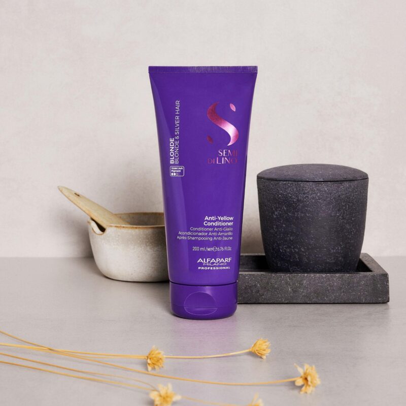 Alfaparf Milano Semi di Lino Anti-Yellow Conditioner 200ml – Μαλακτική Κρέμα για Εξουδετέρωση Κιτρινωπών Τόνων σε Ξανθά & Λευκά Μαλλιά - Image 5