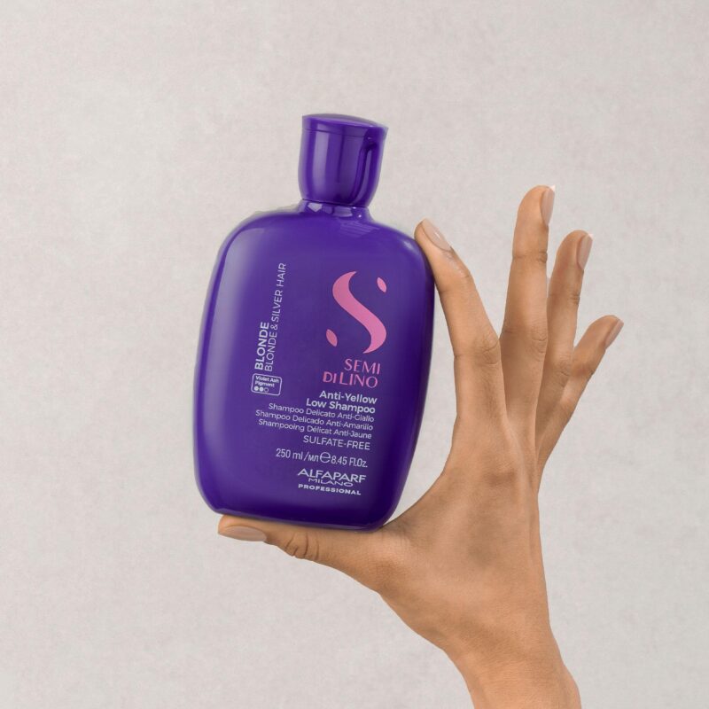 Alfaparf Milano Semi di Lino Anti-Yellow Low Shampoo 250ml – Σαμπουάν Ήπιου Καθαρισμού για Εξουδετέρωση Κιτρινωπών Τόνων - Image 3