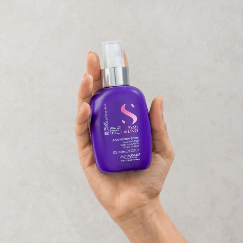 Alfaparf Milano Semi di Lino Anti-Yellow Spray 125ml – Σπρέι Εξουδετέρωσης Κιτρινωπών Τόνων & Λάμψης για Ξανθά, Λευκά & Γκρίζα Μαλλιά - Image 3