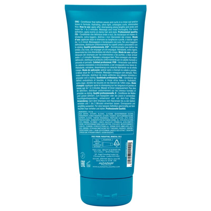 Alfaparf Milano Semi di Lino Curls Enhancing Conditioner 200ml – Μαλακτική Κρέμα Ενυδάτωσης & Ορισμού για Μπούκλες - Image 2