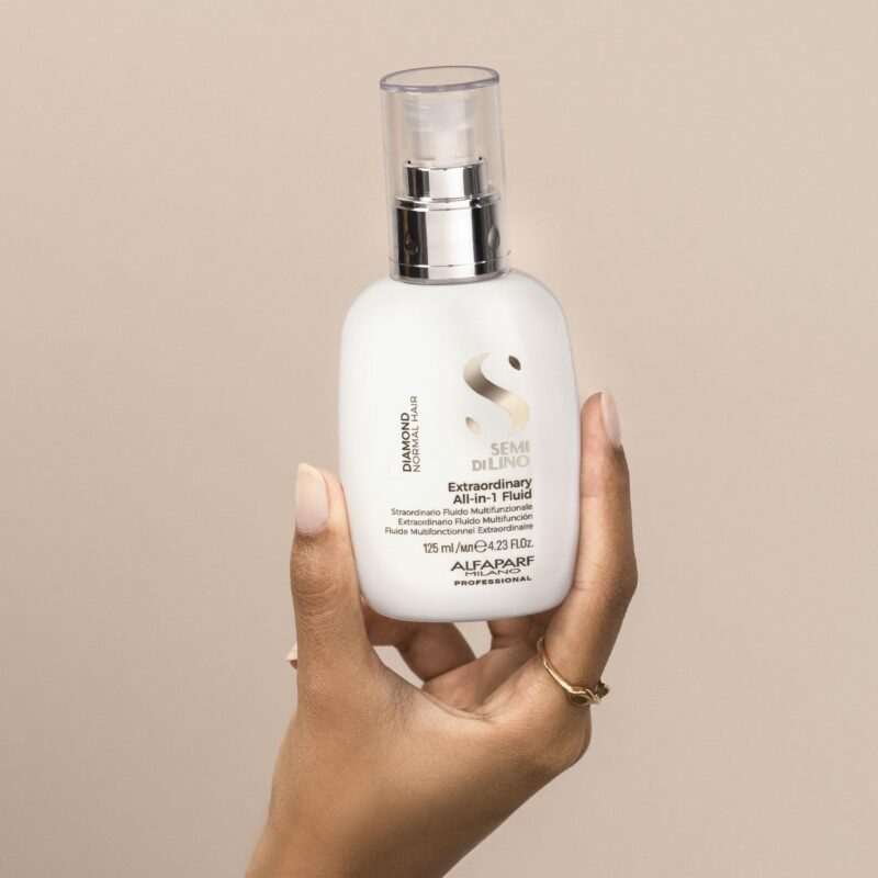 Alfaparf Milano Semi di Lino Diamond Extraordinary All-in-1 Fluid 125ml – Πολυλειτουργικό Fluid Λάμψης & Προστασίας για Θαμπά Μαλλιά - Image 3