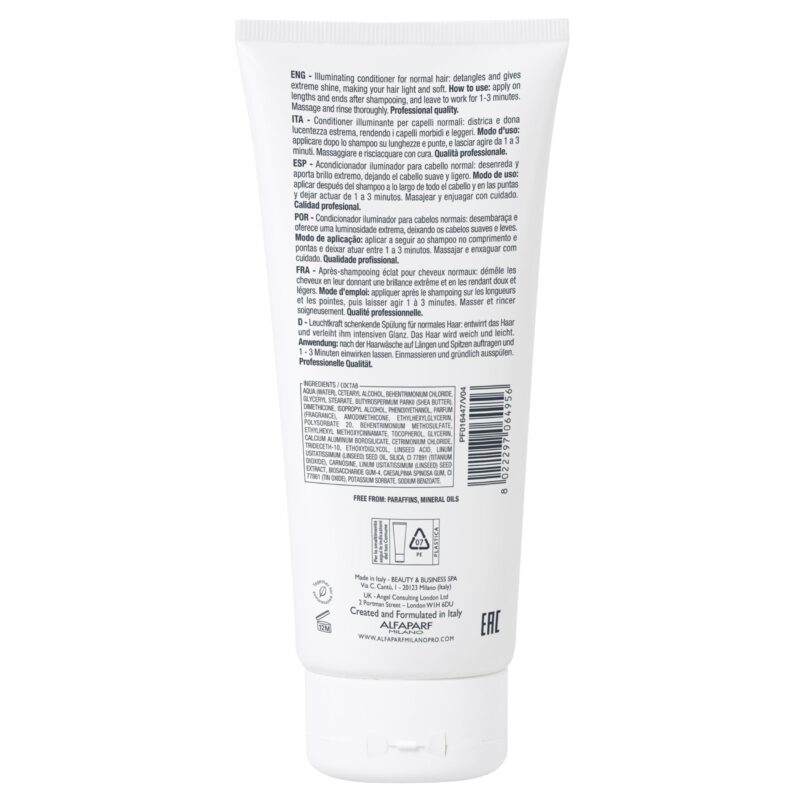 Alfaparf Milano Semi di Lino Diamond Illuminating Conditioner 200ml – Μαλακτική Κρέμα Λάμψης & Ενυδάτωσης για Θαμπά Μαλλιά - Image 2