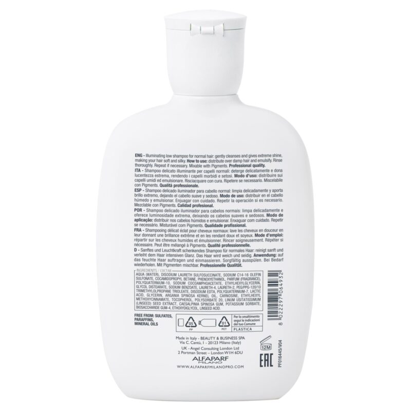Alfaparf Milano Semi di Lino Diamond Illuminating Low Shampoo 250ml – Ήπιο Σαμπουάν Λάμψης για Θαμπά & Άτονα Μαλλιά - Image 2