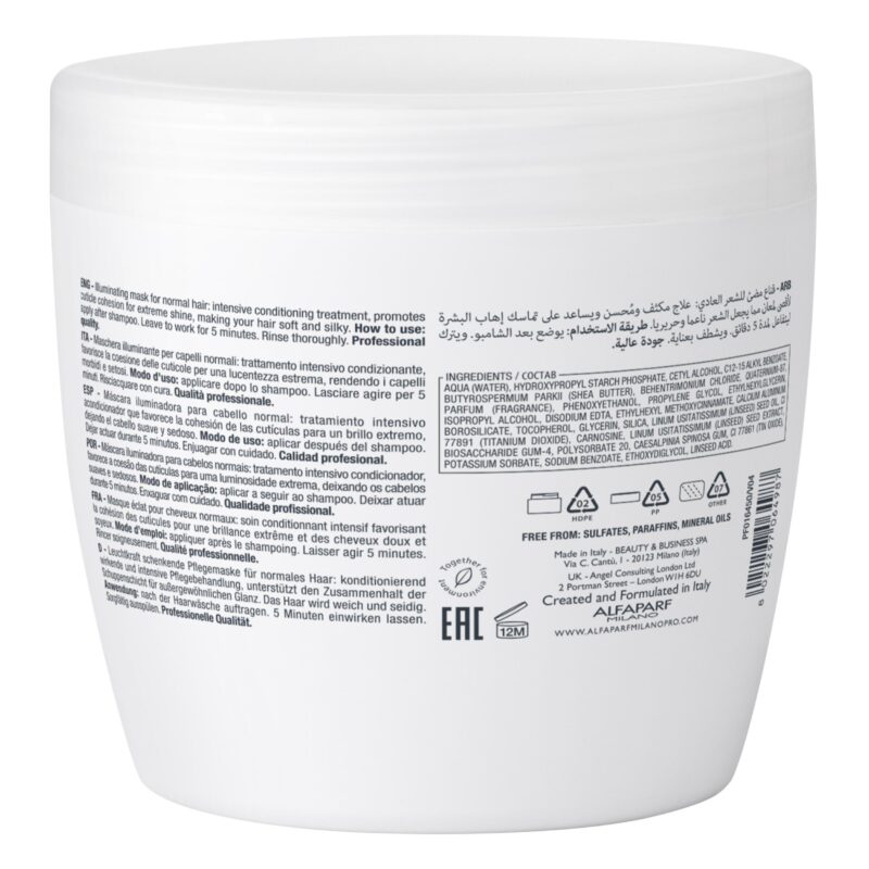 Alfaparf Milano Semi di Lino Diamond Illuminating Mask 500ml – Μάσκα Επανόρθωσης & Λάμψης για Θαμπά Μαλλιά - Image 2