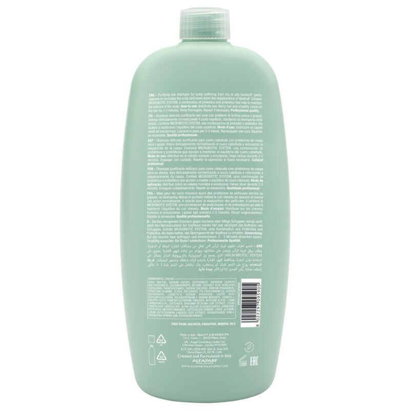Alfaparf Milano Semi di Lino Scalp Rebalance Purifying Low Shampoo 1000ml – Εξισορροπητικό Σαμπουάν Καθαρισμού κατά της Πιτυρίδας & της Λιπαρότητας - Image 2