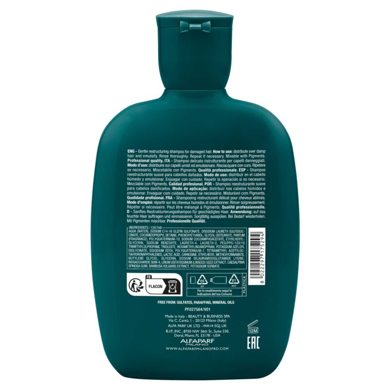 Alfaparf Milano Semi di Lino Reconstruction Reparative Low Shampoo 250ml – Σαμπουάν Αναδόμησης για Ταλαιπωρημένα Μαλλιά - Image 2