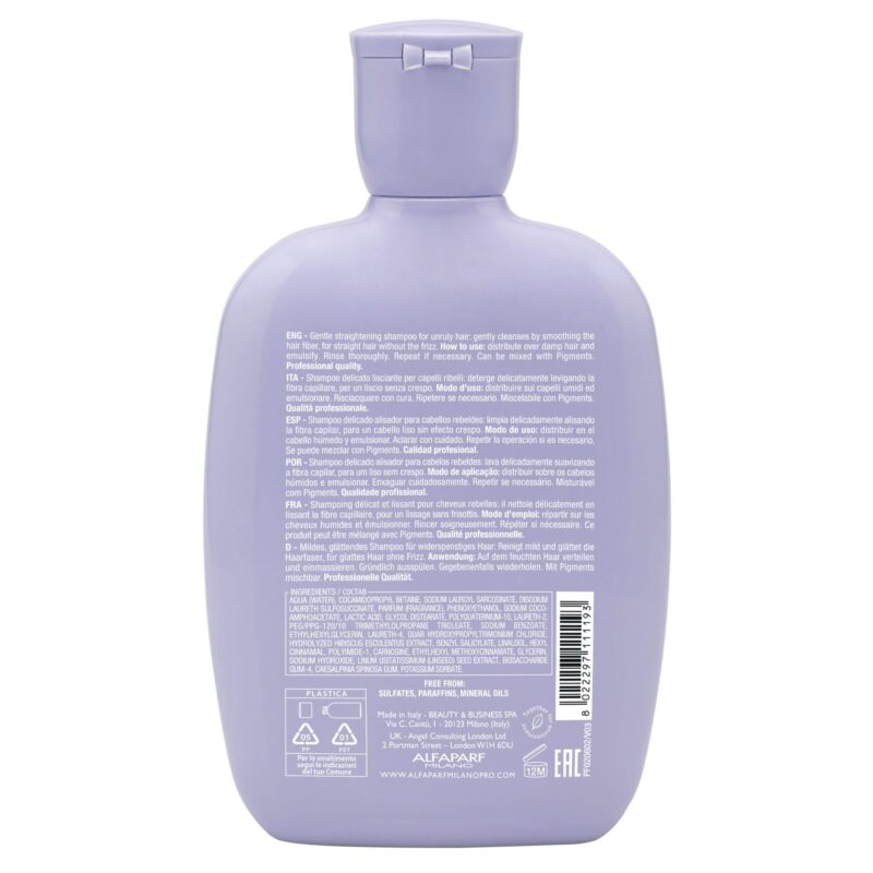 Alfaparf Milano Semi di Lino Smoothing Low Shampoo 250ml – Σαμπουάν Λείανσης & Ελέγχου Φριζαρίσματος για Ατίθασα Μαλλιά - Image 2