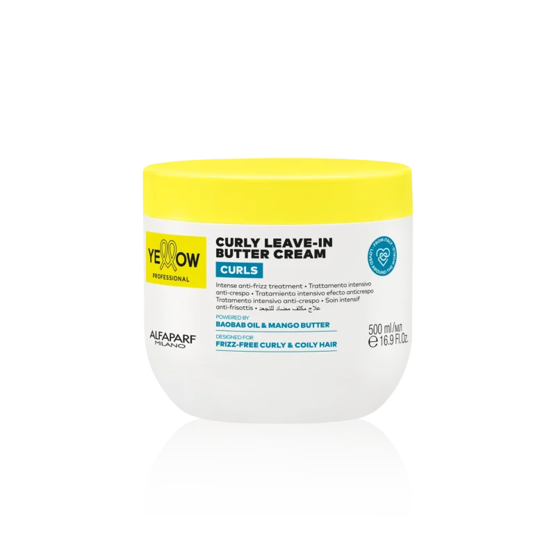 Yellow Professional Curls Curly Leave-In Butter Cream 500ml – Εντατική Κρέμα Leave-In κατά του Φριζαρίσματος για Σγουρά & Πολύ Σγουρά Μαλλιά