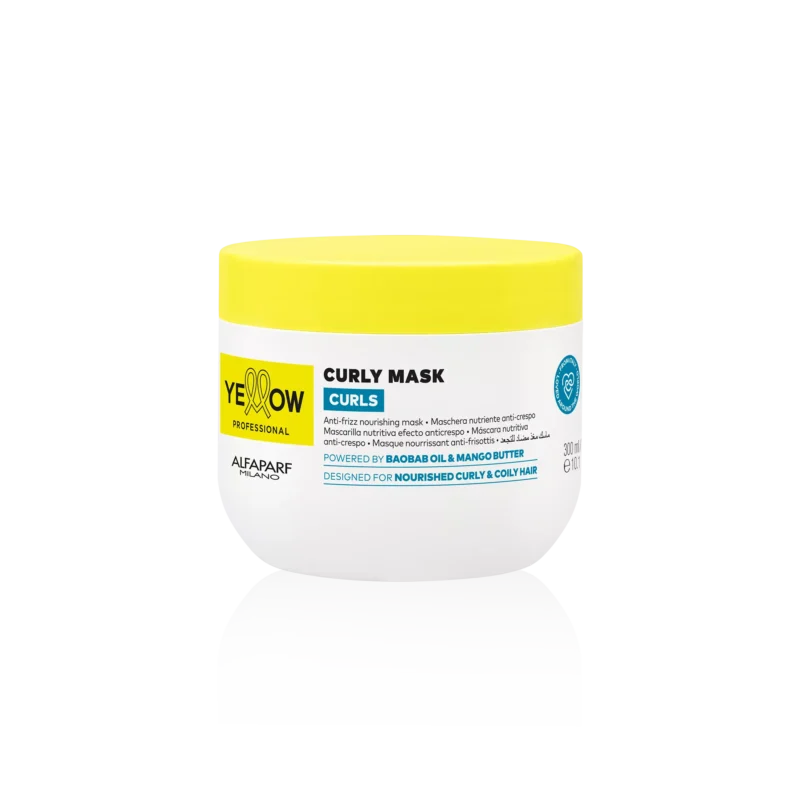 Yellow Professional Curls Curly Mask 300ml – Μάσκα Θρέψης & Κατά του Φριζαρίσματος για Σγουρά & Κυματιστά Μαλλιά