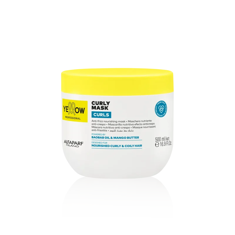 Yellow Professional Curls Curly Mask 500ml – Μάσκα Θρέψης & Κατά του Φριζαρίσματος για Σγουρά & Κυματιστά Μαλλιά
