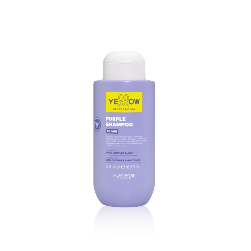Alfaparf Yellow Professional Silver Purple Shampoo 500ml – Σαμπουάν Κατά του Κιτρινίσματος για Ξανθά & Γκρίζα Μαλλιά