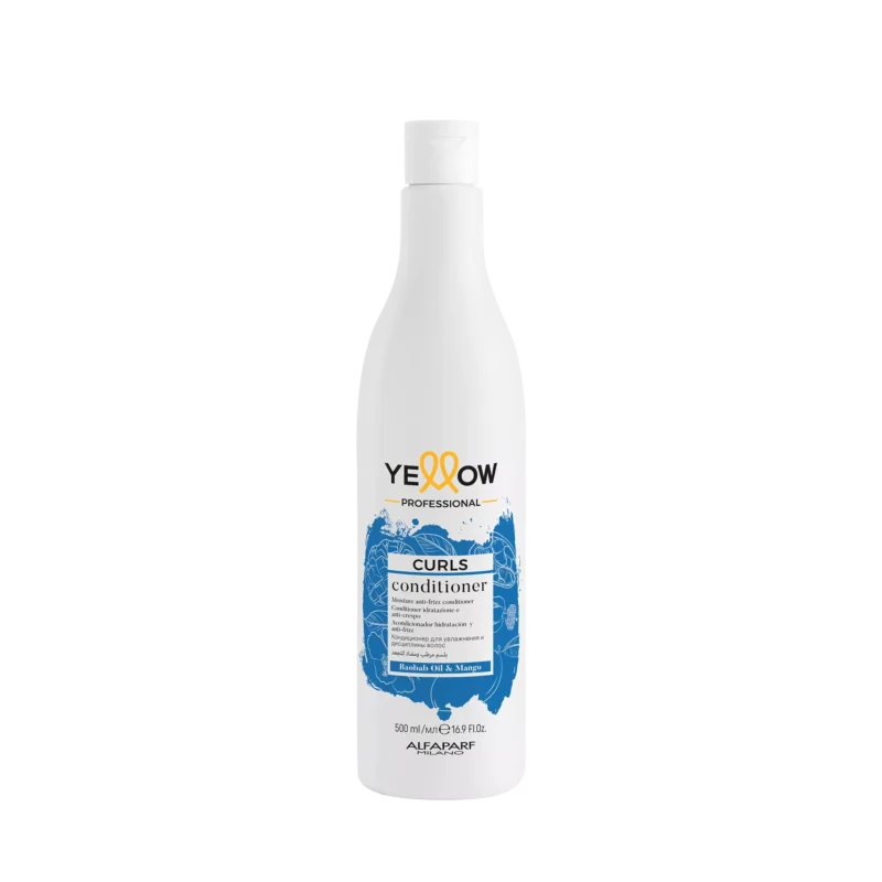 Alfaparf Yellow Professional Curls Conditioner 500ml – Μαλακτική Κρέμα Ενυδάτωσης & Ορισμού για Σγουρά Μαλλιά