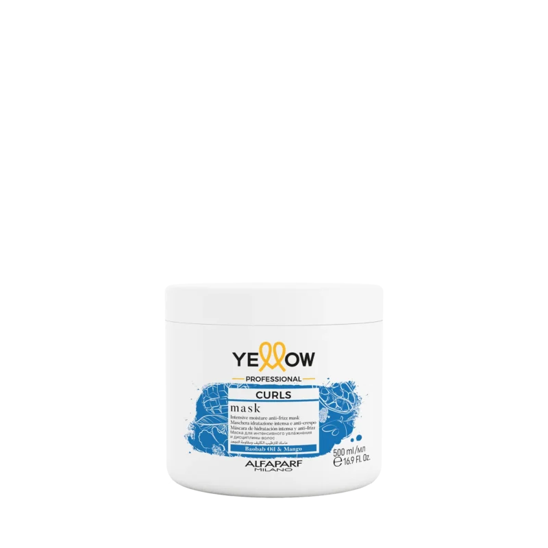 Alfaparf Yellow Professional Curls Mask 500ml – Μάσκα Ενυδάτωσης, Θρέψης & Ορισμού για Σγουρά Μαλλιά