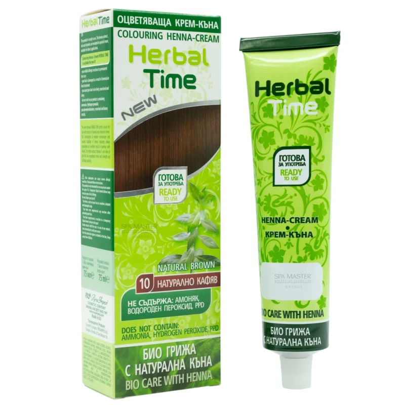 Έτοιμη Henna Μαλλιών Φυσικό Καστανό - Natural Brown N10 Herbal Time 75ml
