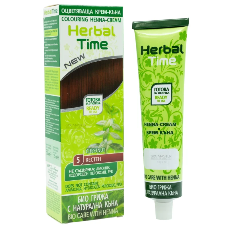 Έτοιμη Henna Μαλλιών Καστανό - Chestnut N5 Herbal Time 75ml