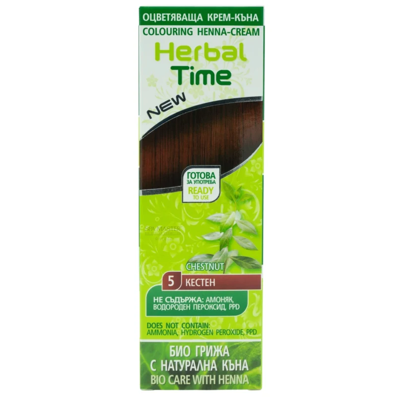 Έτοιμη Henna Μαλλιών Καστανό - Chestnut N5 Herbal Time 75ml - Image 2
