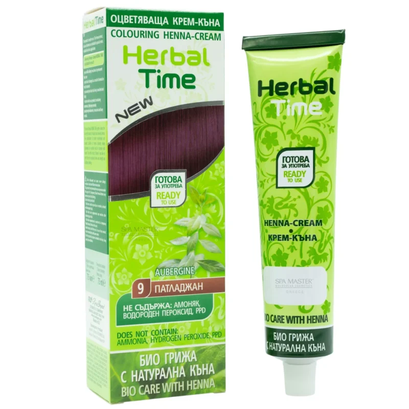 Έτοιμη Henna Μαλλιών Μελιτζανί - Aubergine N9 Herbal Time 75ml
