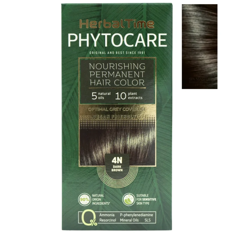 Βαφή μαλλιών χωρίς αμμωνία Σκούρο Καφέ Dark Brown 4N - Herbal Time PhytoCare