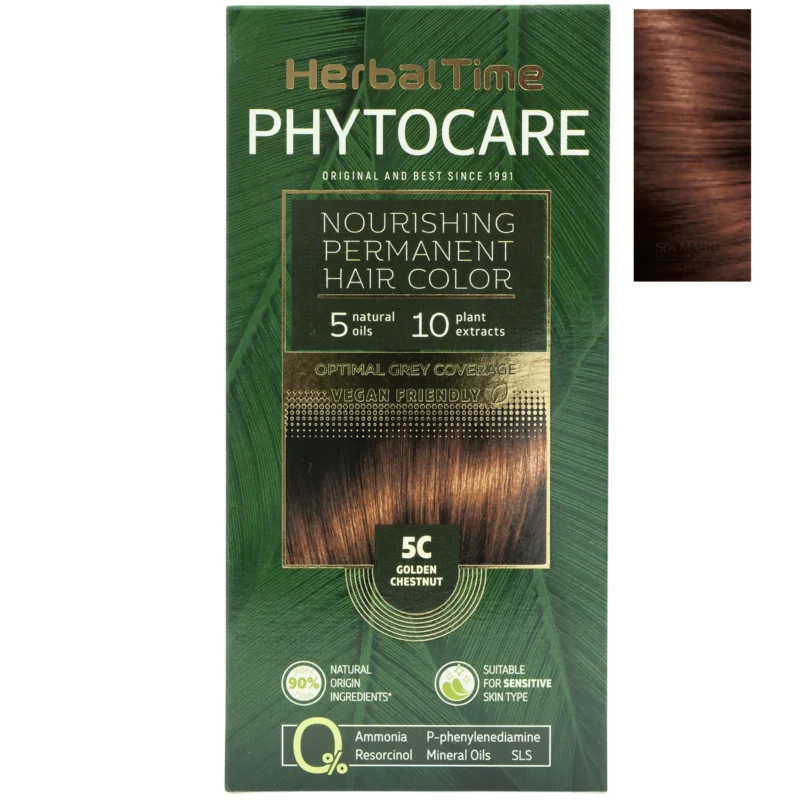 Βαφή μαλλιών χωρίς αμμωνία Χρυσό Κάστανο Chestnut 5C - Herbal Time PhytoCare